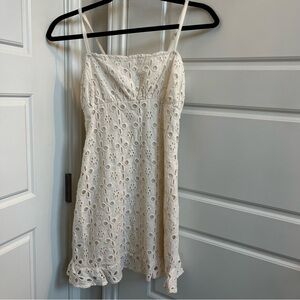 Nasty Gal Eyelet Dress in Off White Size 0
